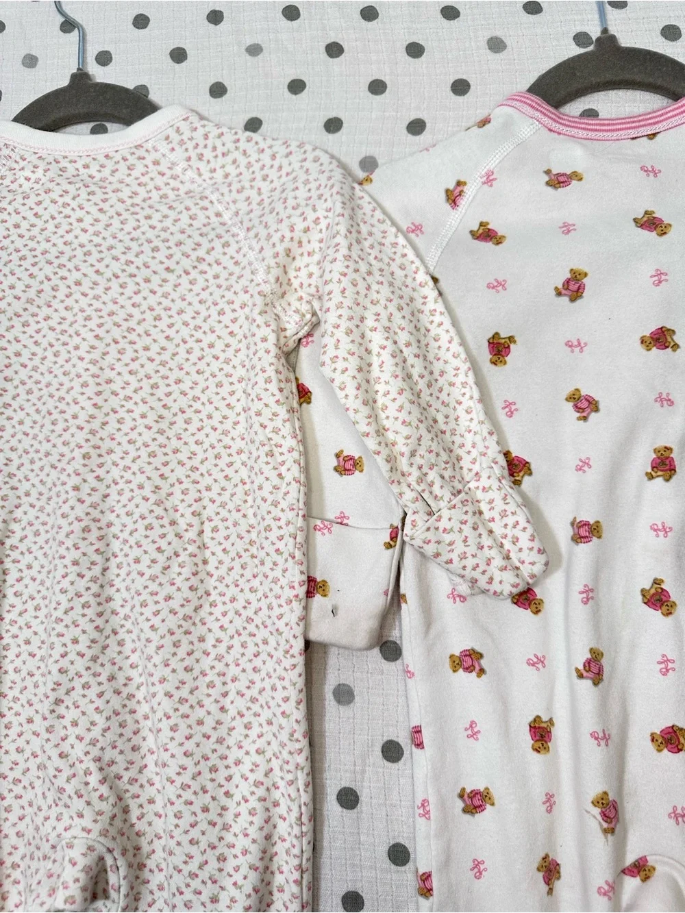 Ralph Lauren baby girls Pink & Cream Teddy- Set of 2